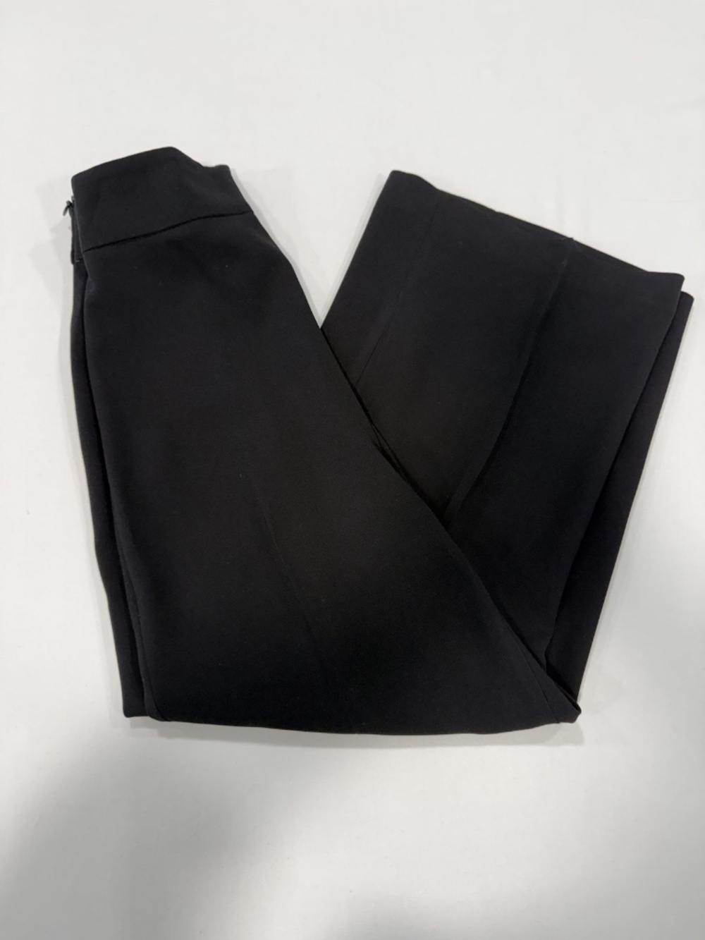 Zara Black High Waist Wide Leg Trousers Side Zip Pleated Front Size XS